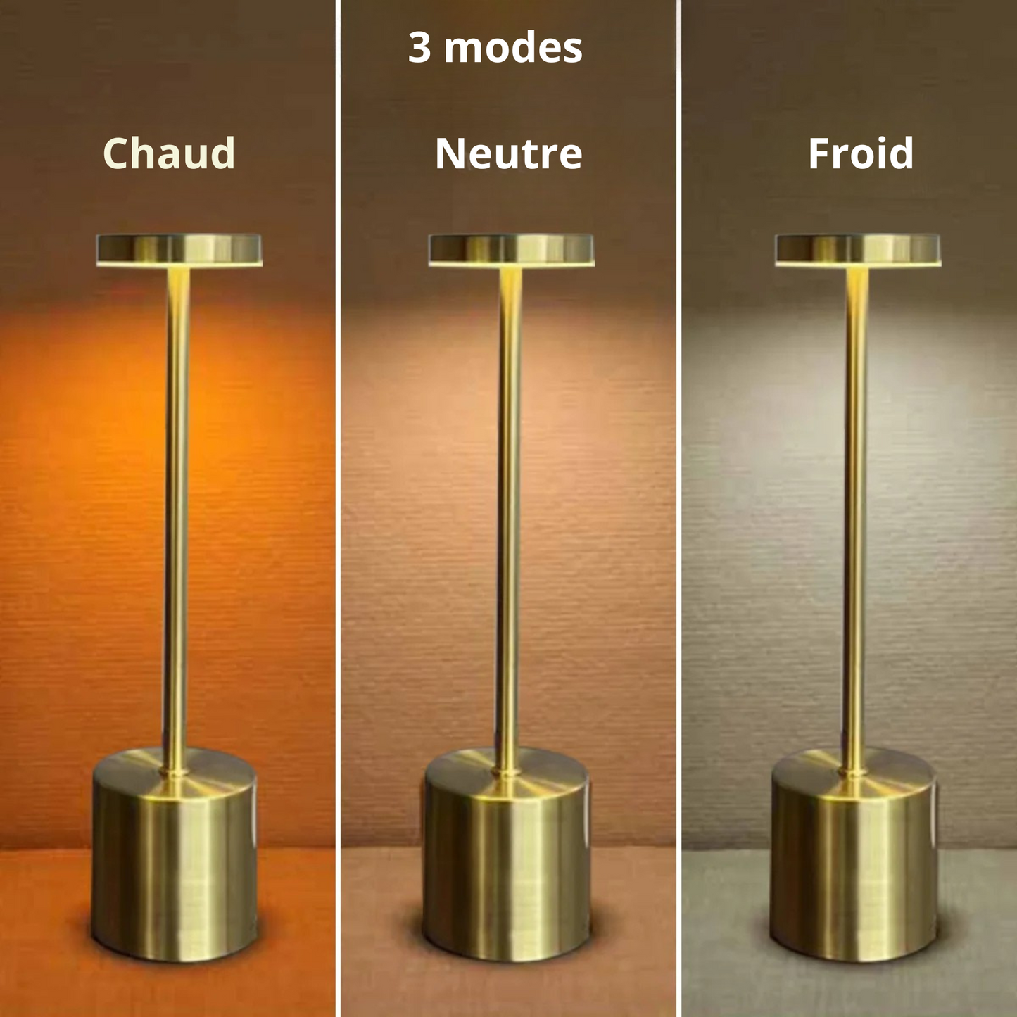 Lampe de chevet tactile rétro en métal