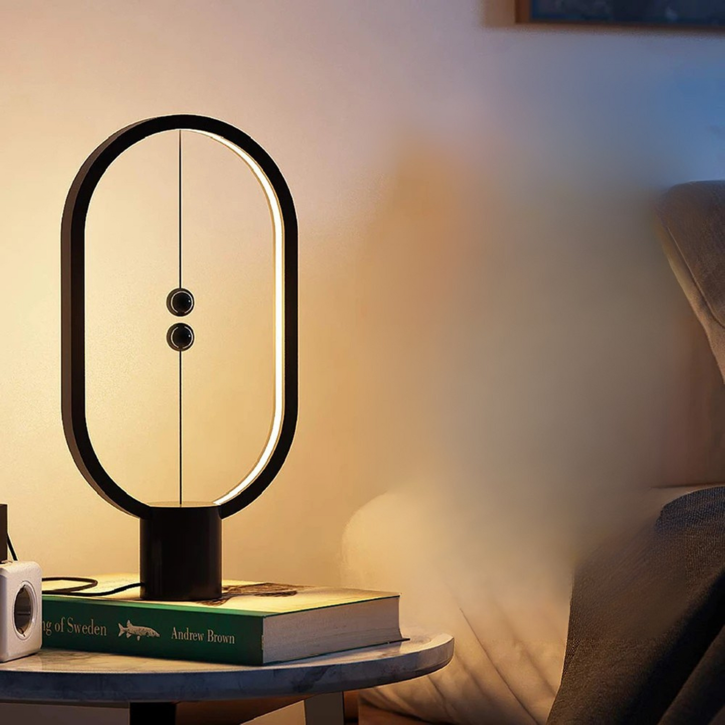Lampe de chevet design tactile suspension magnétique avec port USB