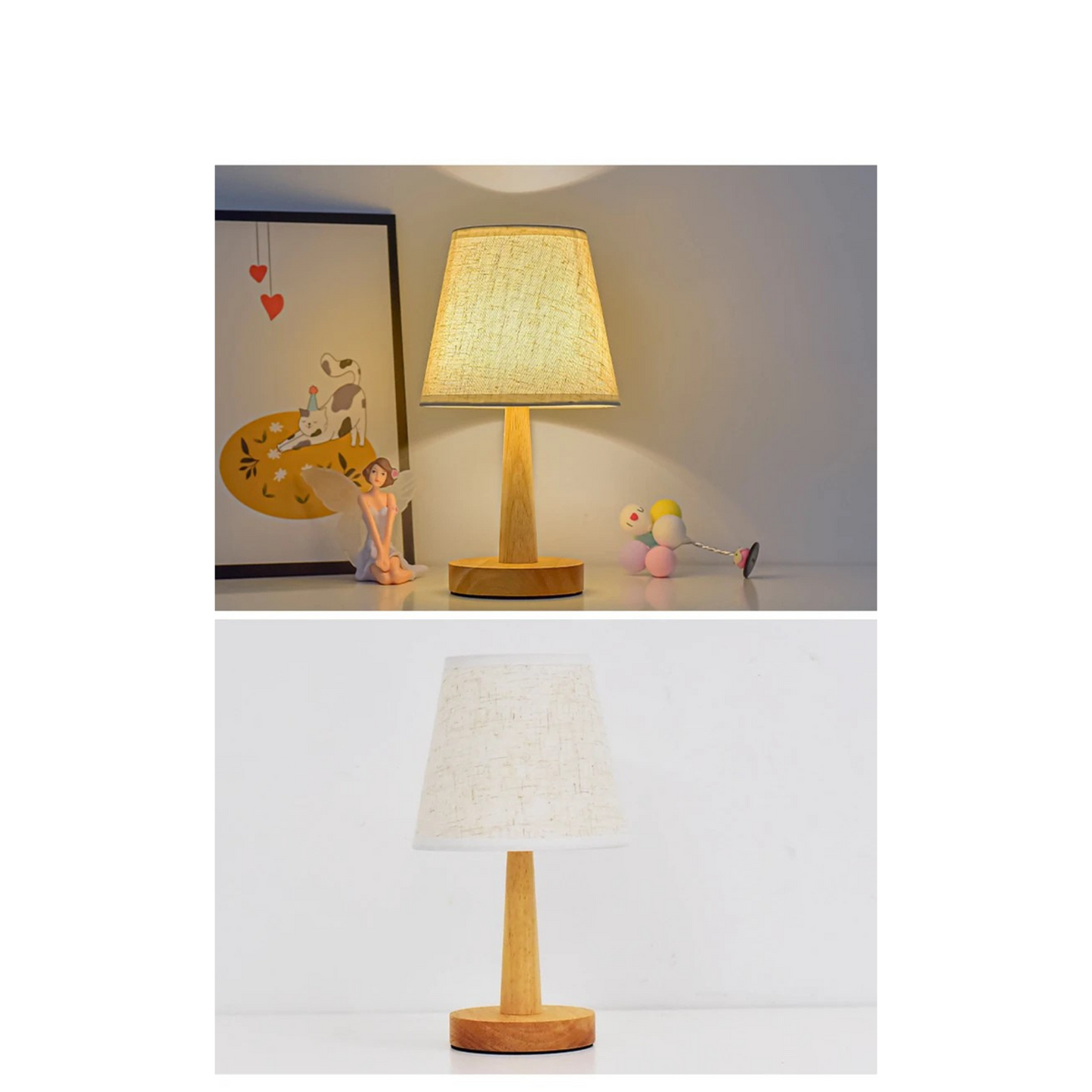 Lampe de chevet en bois scandinave en forme d'éventail