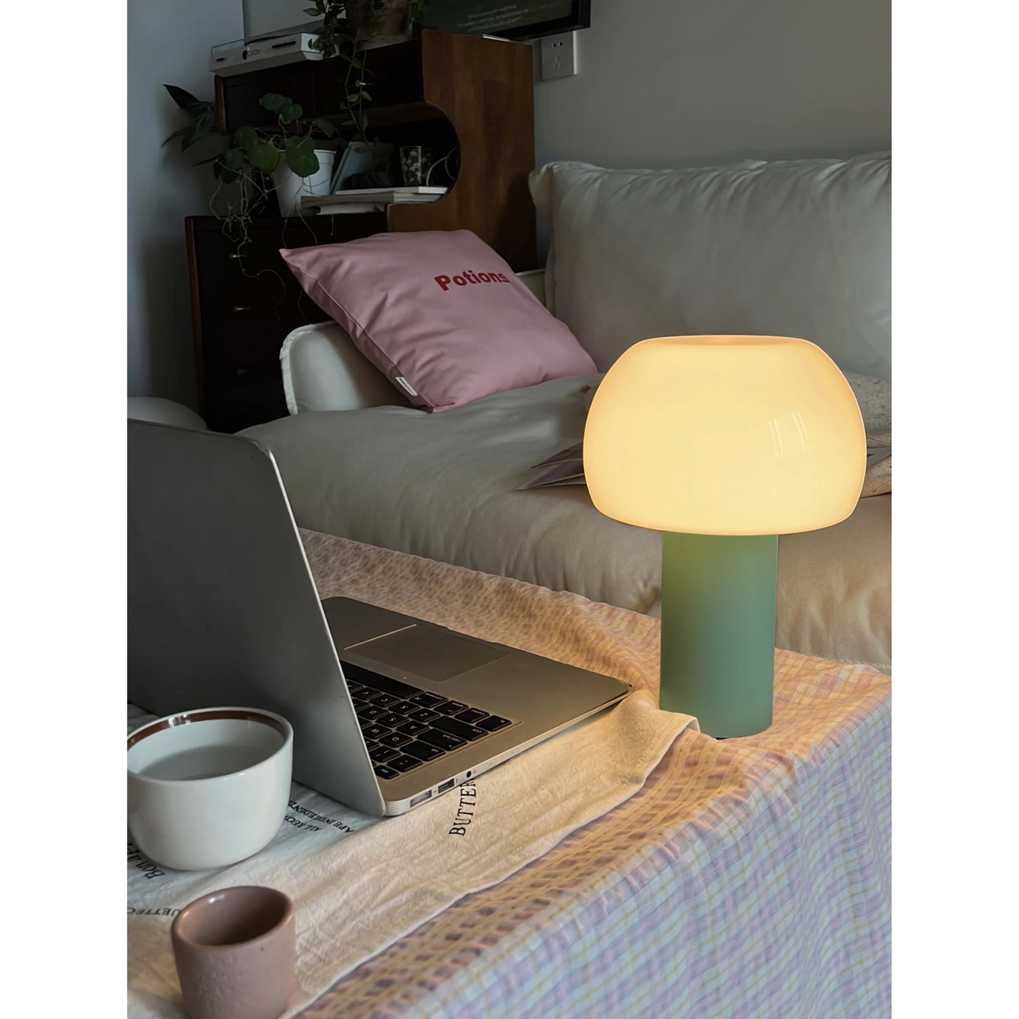 Petite lampe de chevet champignon sans fil rechargeable