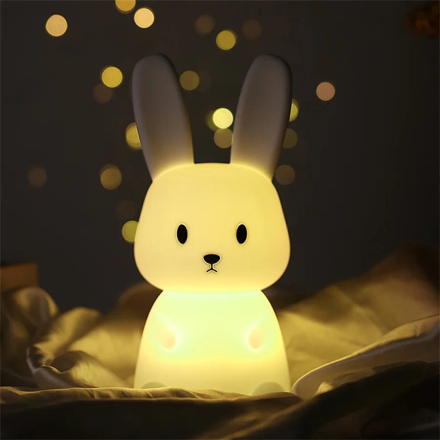 Lampe de chevet enfant sans fil tactile & rechargeable en forme de lapin