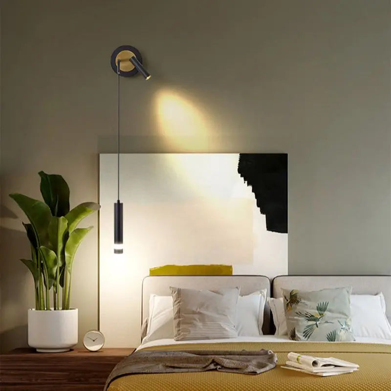 Lampe de chevet murale design en métal à double faisceau lumineux