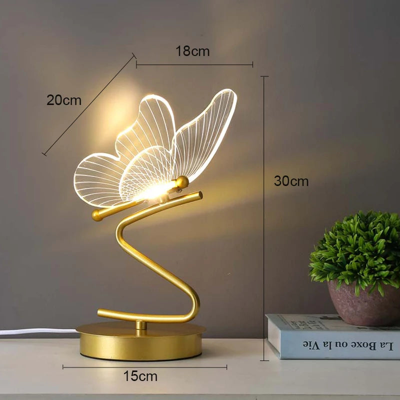 Lampe de chevet design papillon 3D