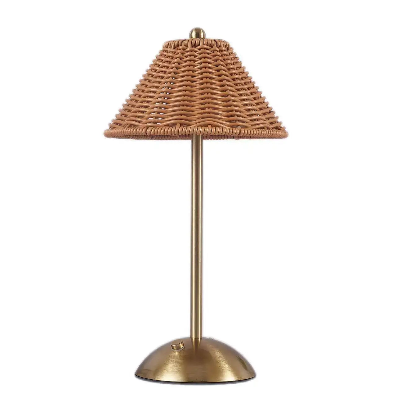 Lampe de chevet rotin parapluie sur pied en métal