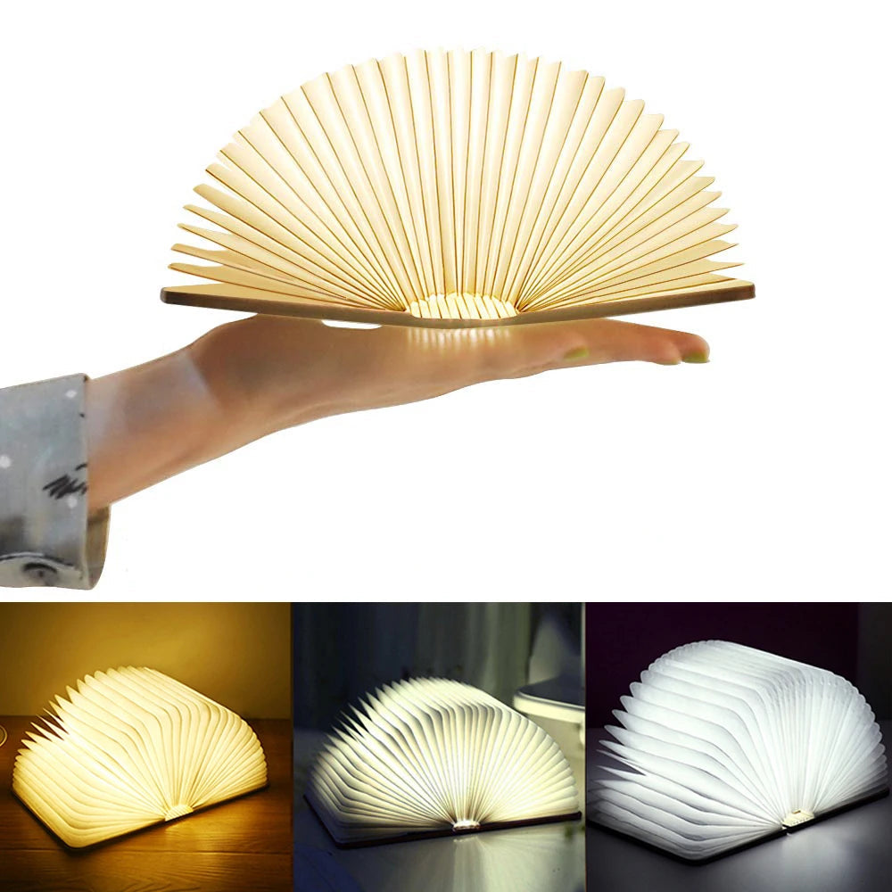 Lampe de chevet enfant tactile sans fil rechargeable livre pliable lumineux