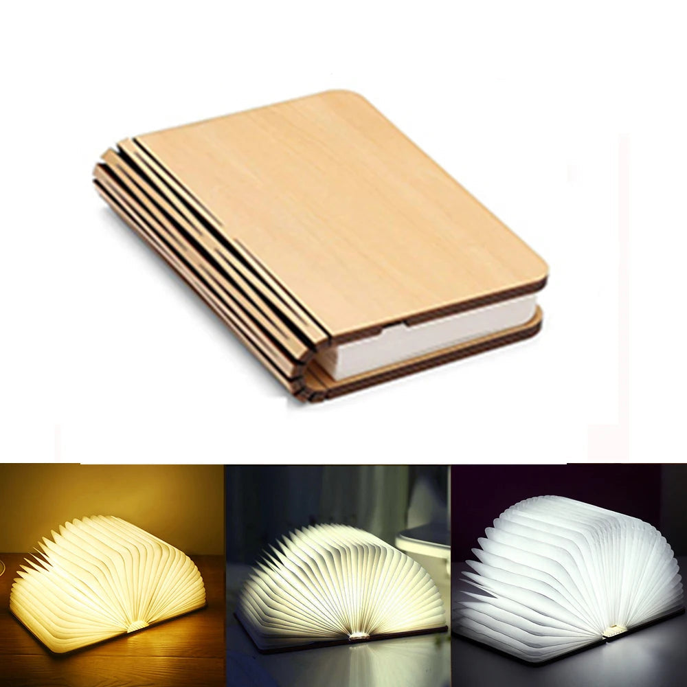 Lampe de chevet enfant tactile sans fil rechargeable livre pliable lumineux