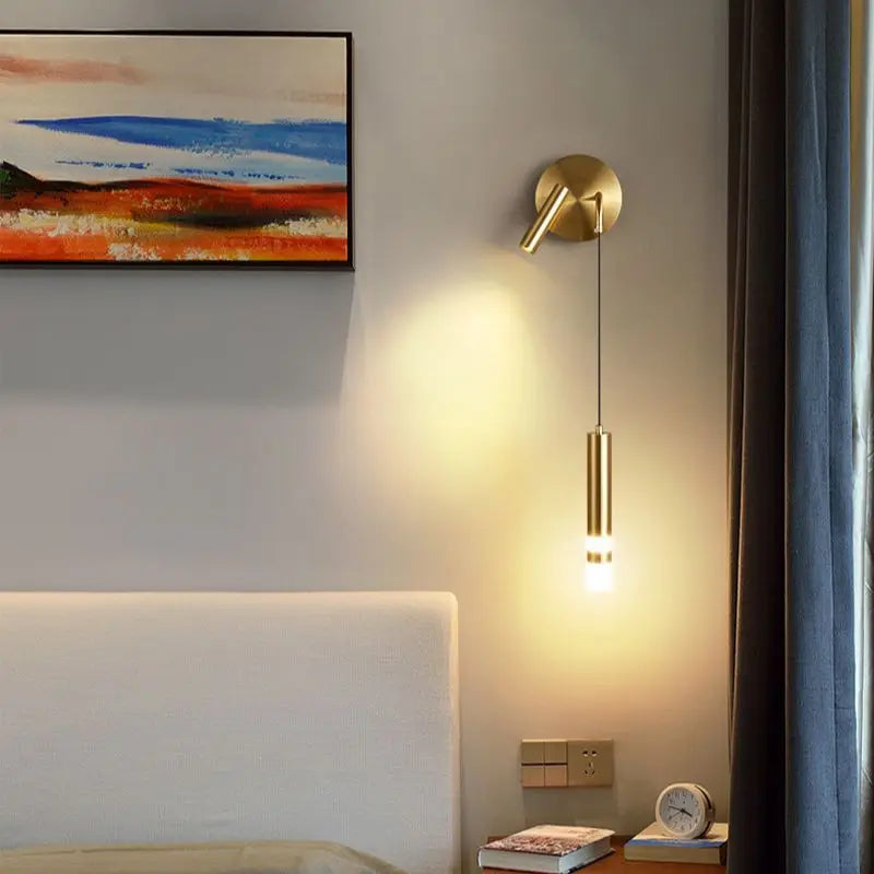 Lampe de chevet murale design en métal à double faisceau lumineux