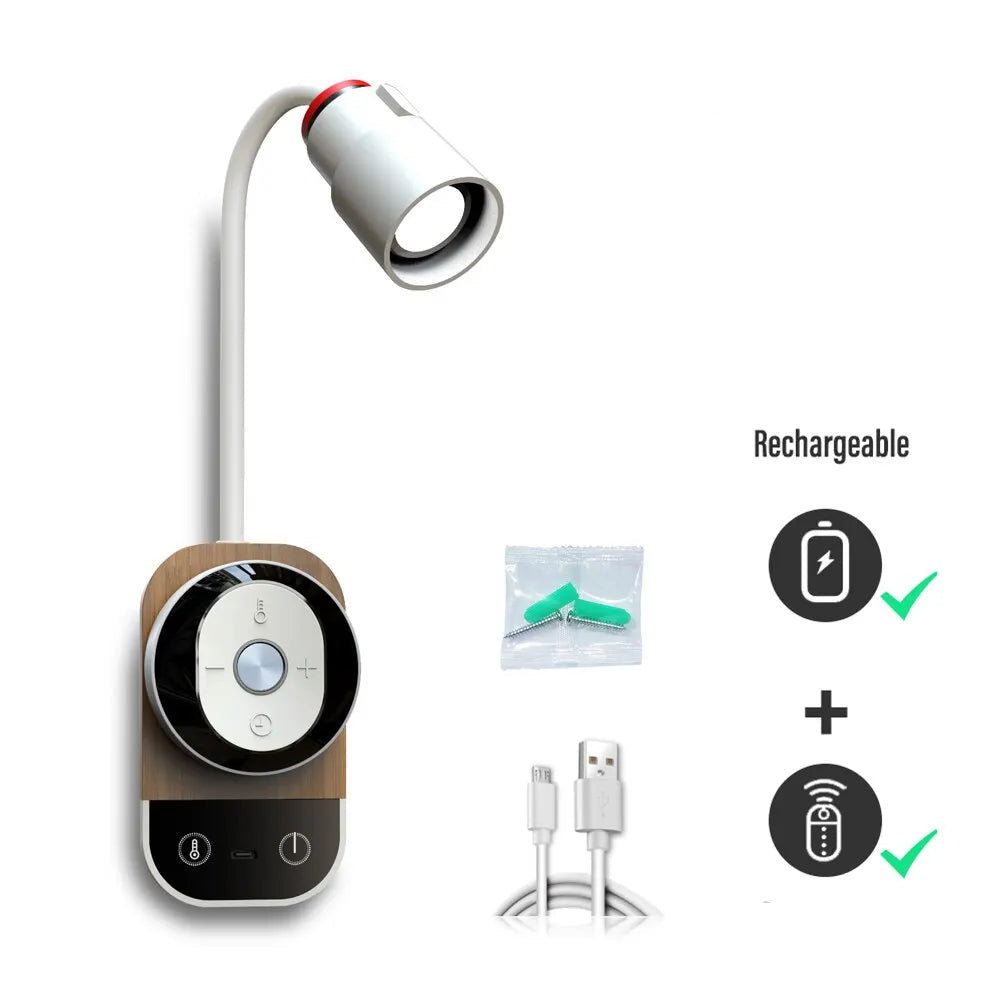 Lampe de chevet murale sans fil à pile fine et orientable