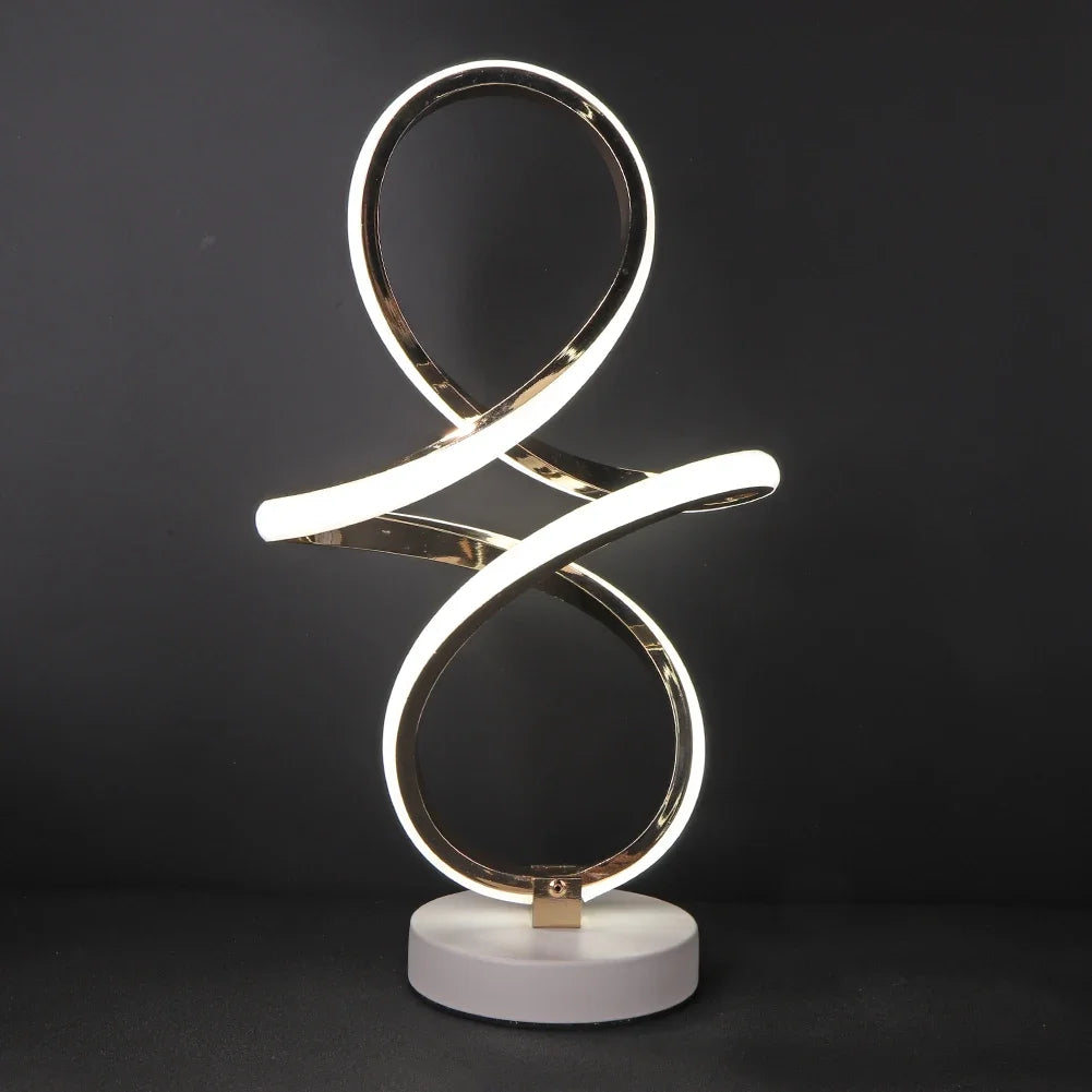 Lampe de chevet design tactile spirale élégance