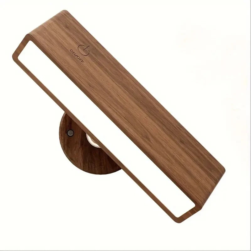 Lampe de chevet murale en bois sans fil orientable & rechargeable
