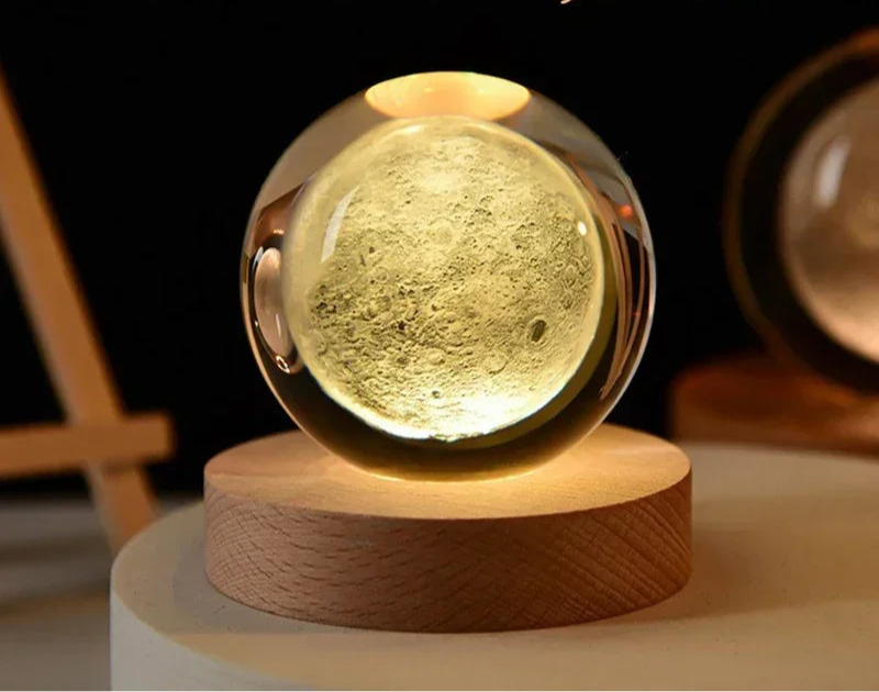 Lampe de chevet design sans fil boule de cristal