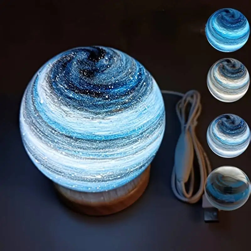 Petite lampe de chevet sans fil boule de cristal en verre
