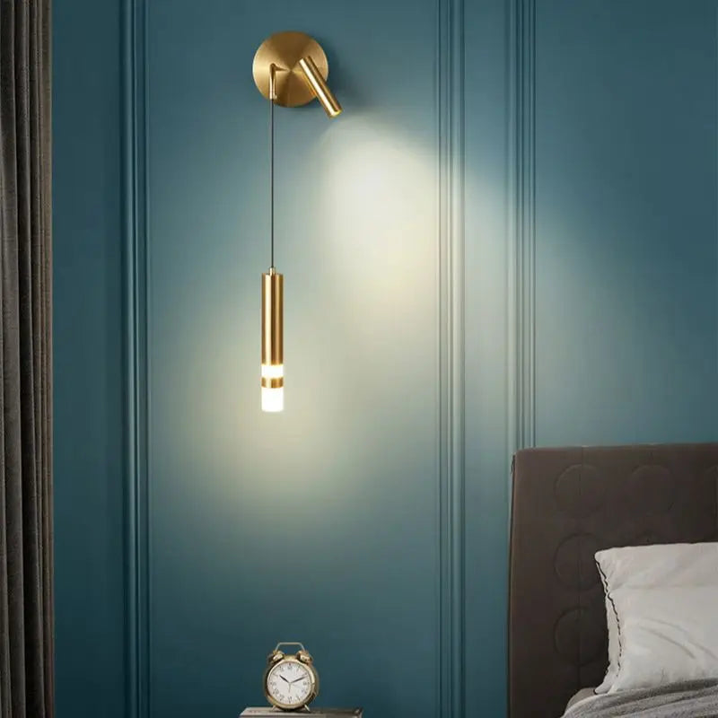 Lampe de chevet murale design en métal à double faisceau lumineux