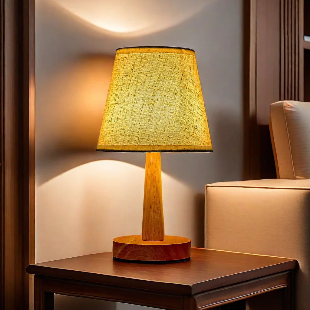 Lampe de chevet en bois scandinave en forme d'éventail
