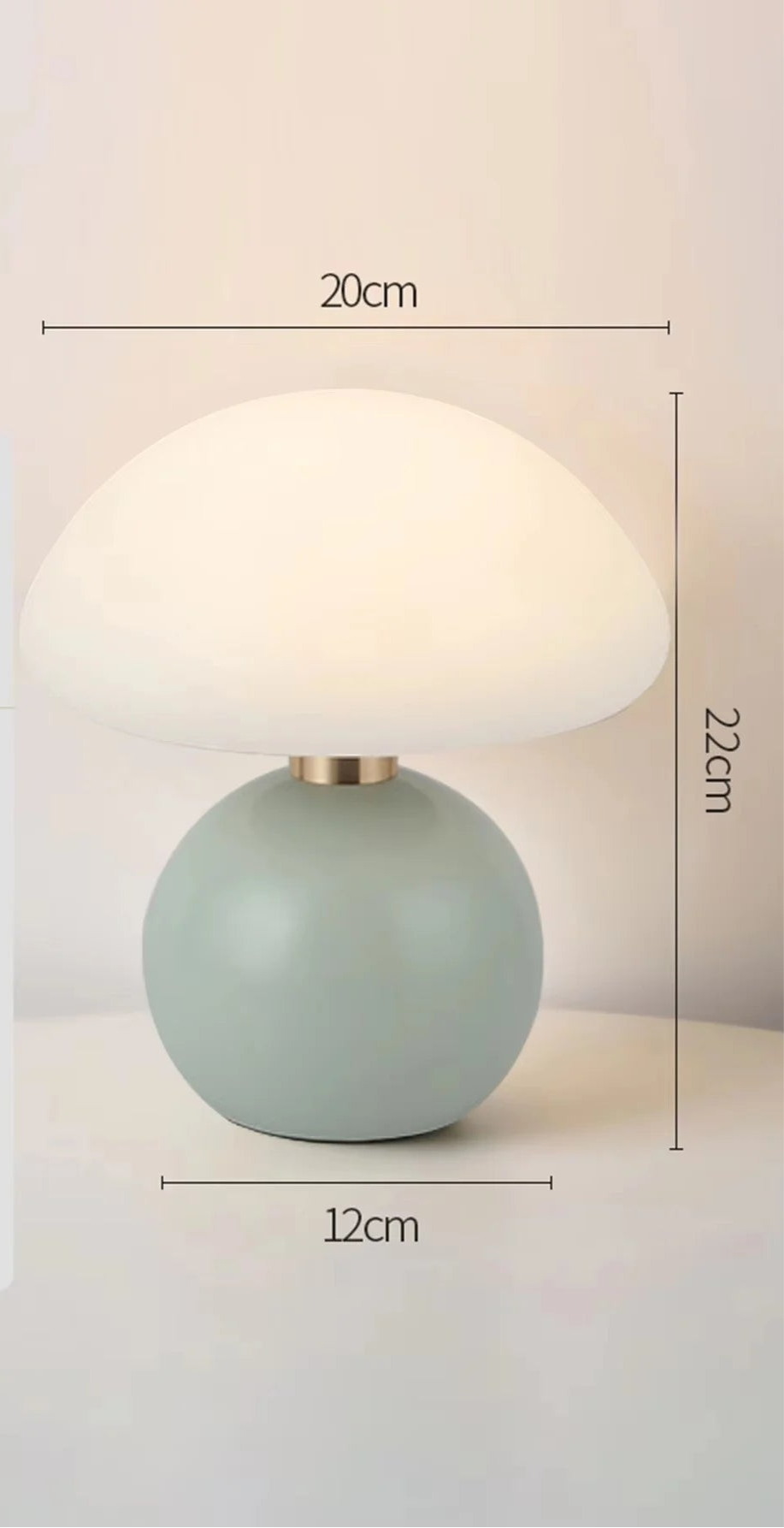 Petite lampe de chevet champignon tactile sans fil