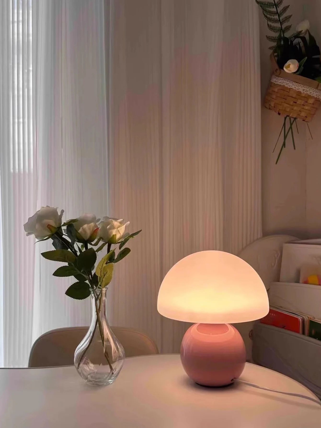Petite lampe de chevet champignon tactile sans fil