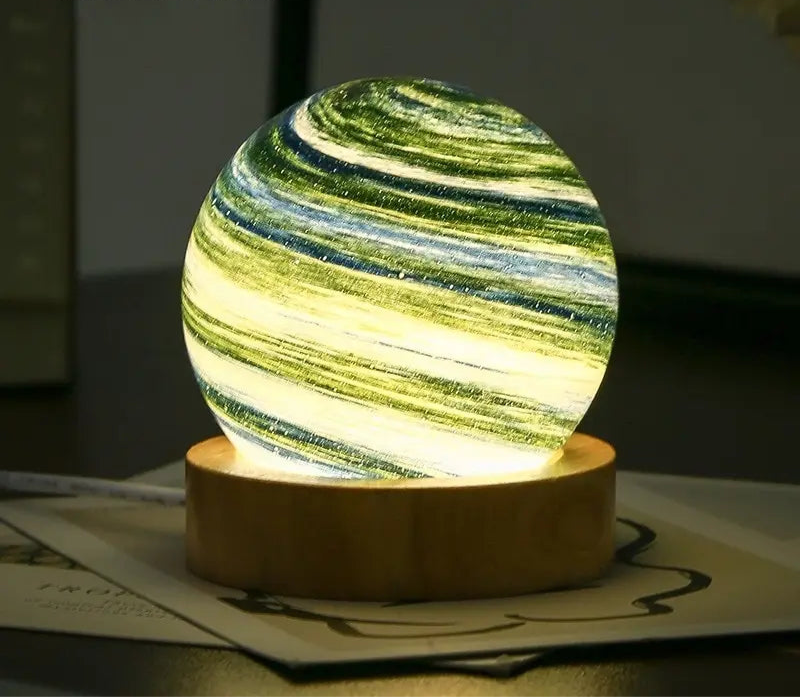 Petite lampe de chevet sans fil boule de cristal en verre