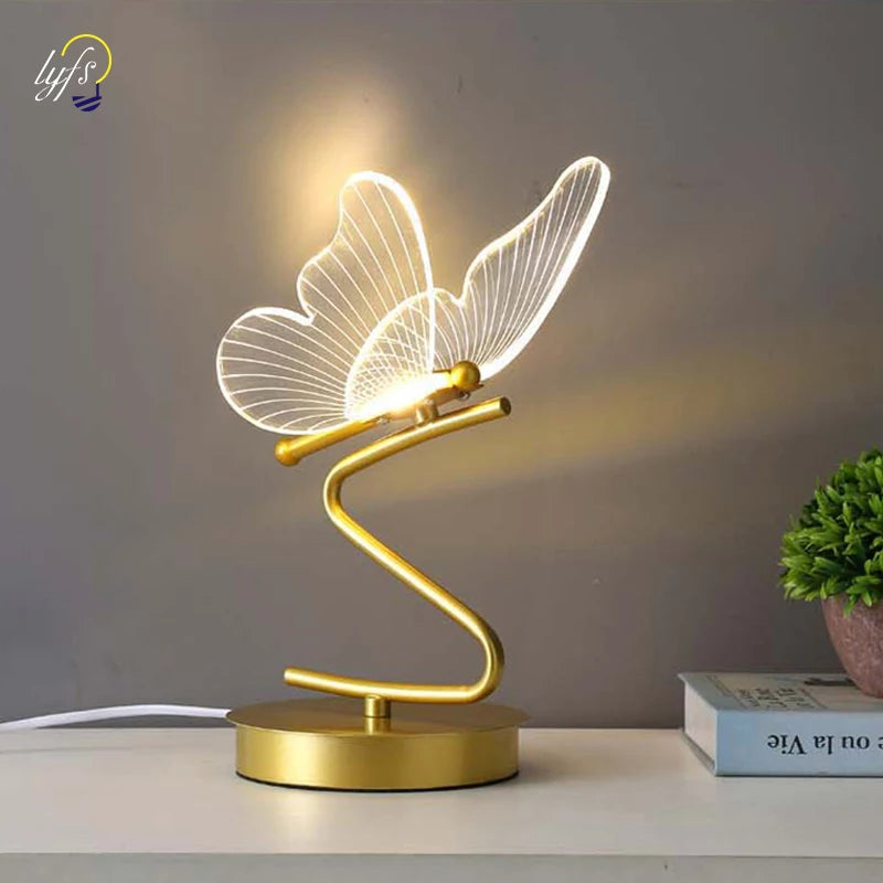 Lampe de chevet design papillon 3D