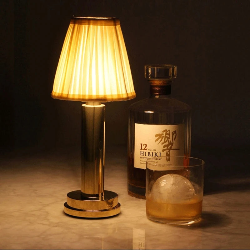 Lampe de chevet sans fil en métal rechargeable