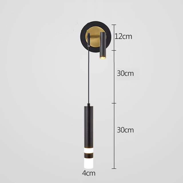 Lampe de chevet murale design en métal à double faisceau lumineux
