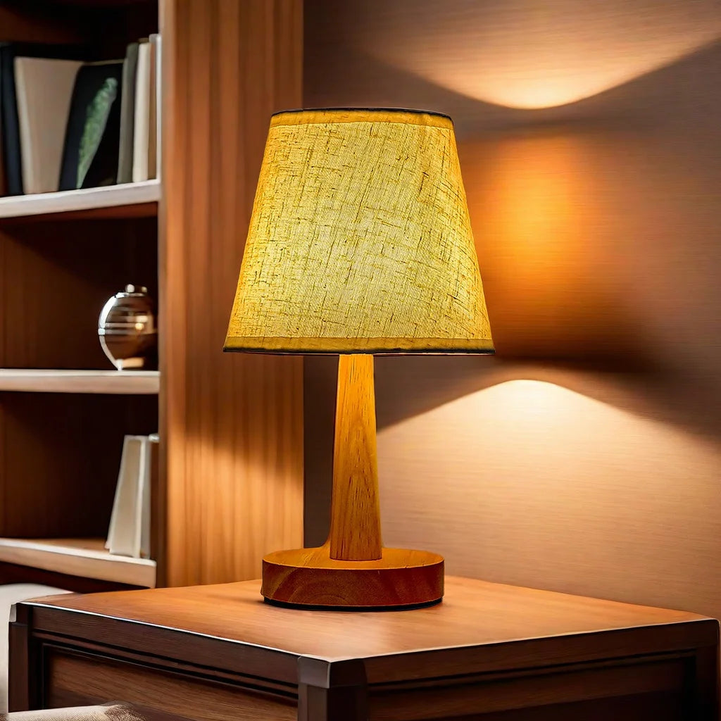 Lampe de chevet en bois scandinave en forme d'éventail