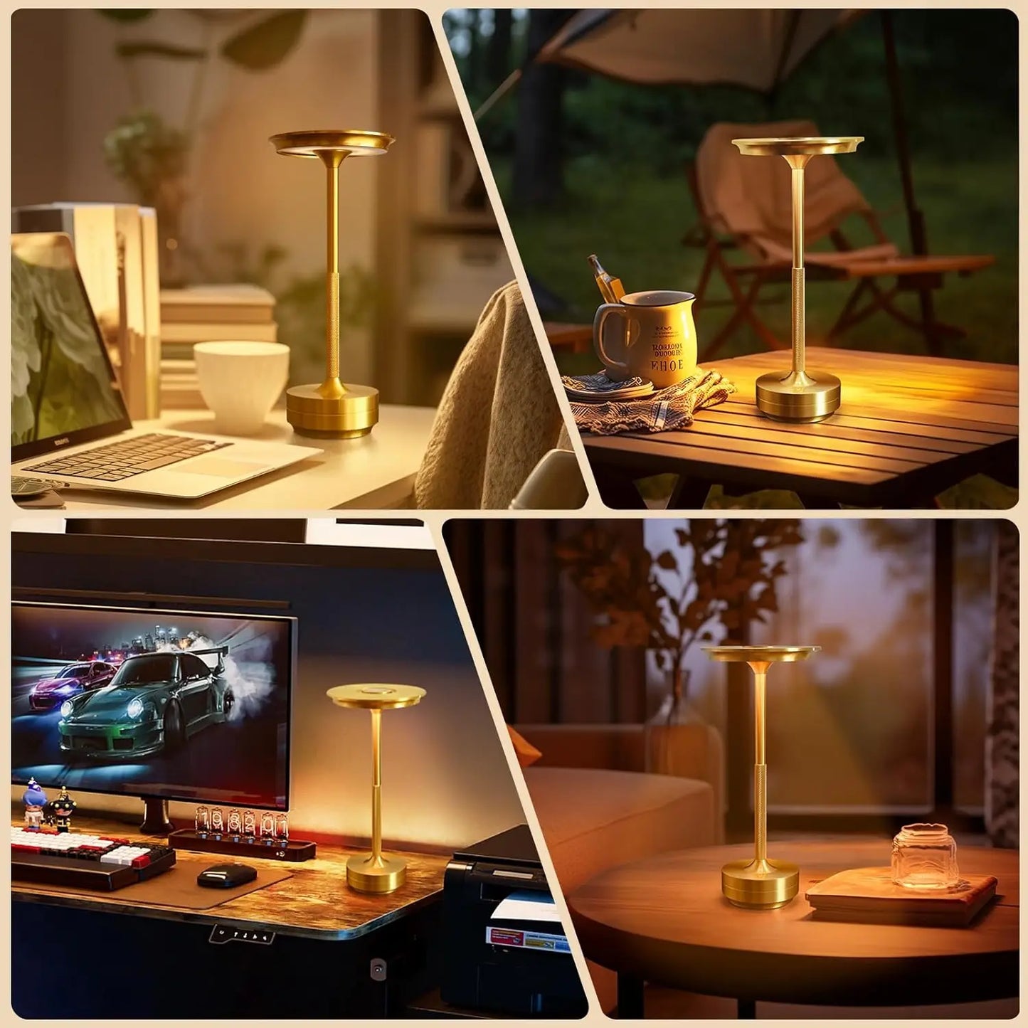 Lampe de chevet design rétro en métal