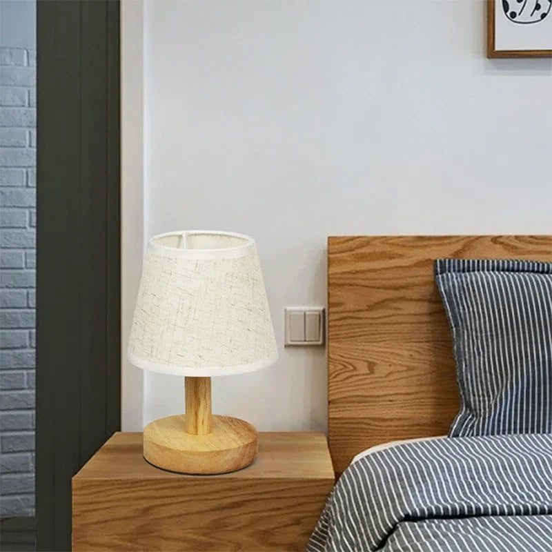 Lampe de chevet en bois scandinave en forme d'éventail