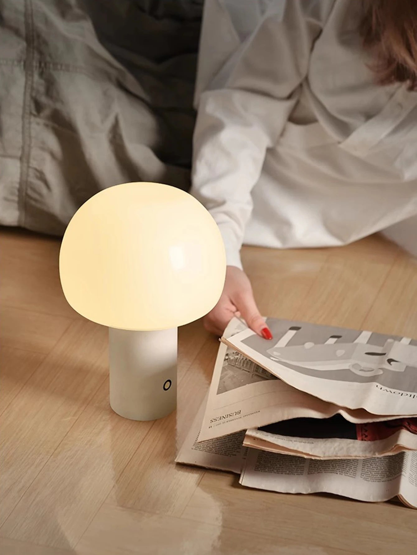 Petite lampe de chevet champignon sans fil rechargeable