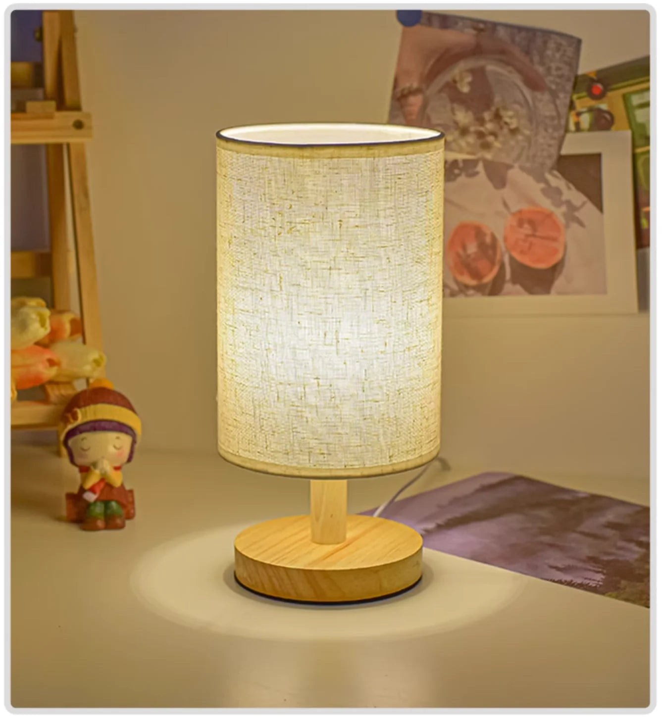 Lampe de chevet en bois scandinave
