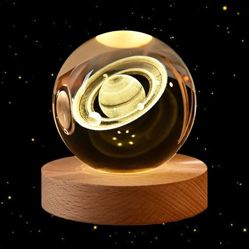 Lampe de chevet design sans fil boule de cristal