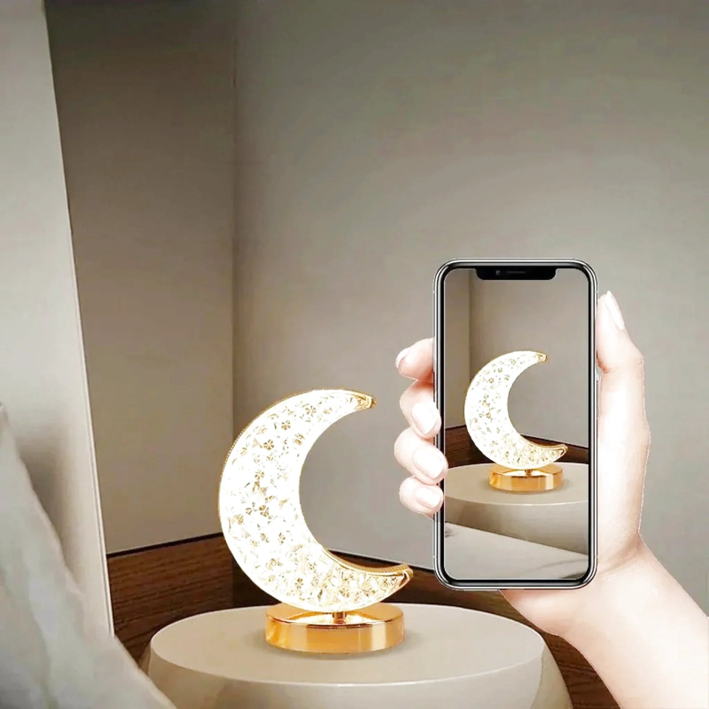 Lampe de chevet design effet cristal