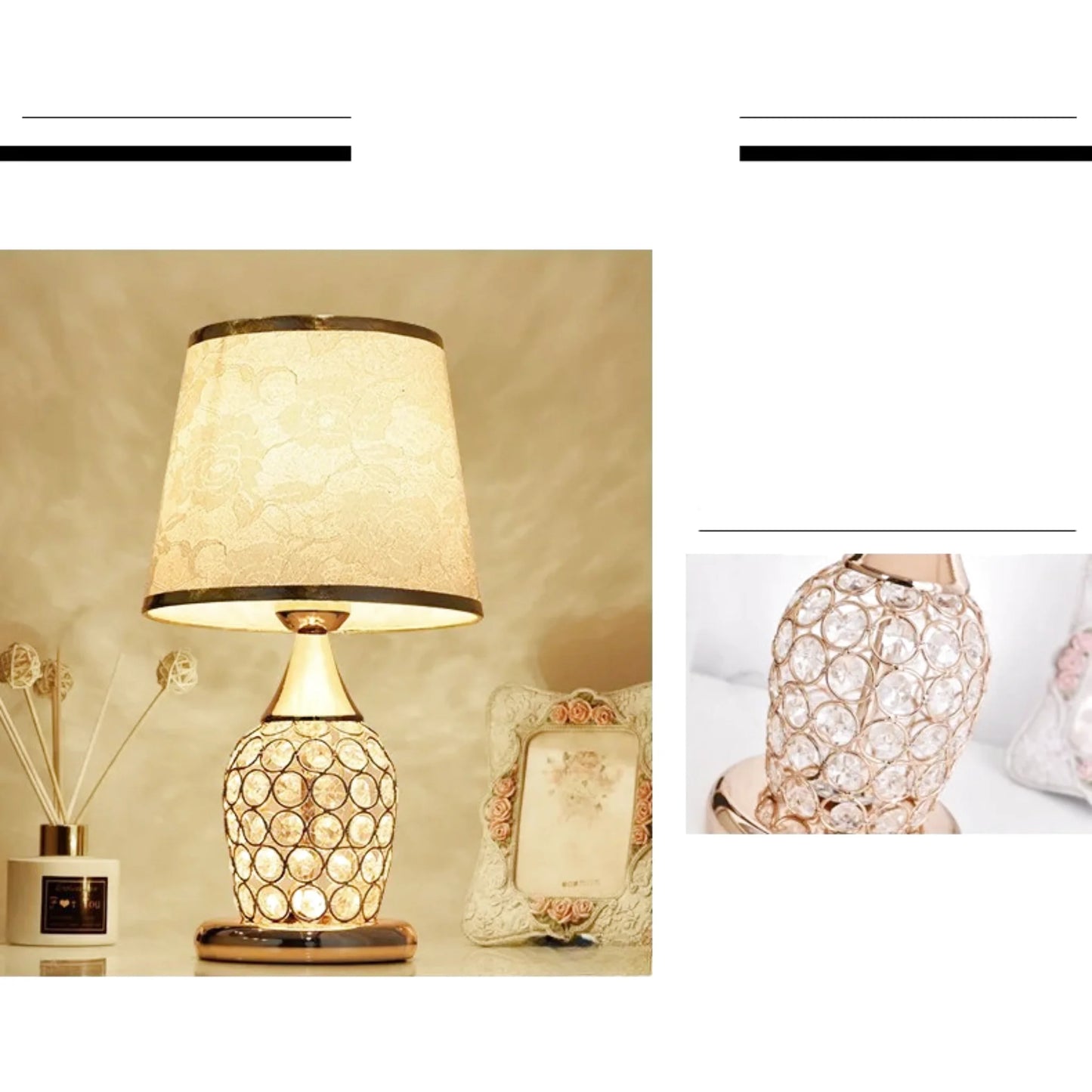 Lampe de chevet design en cristal