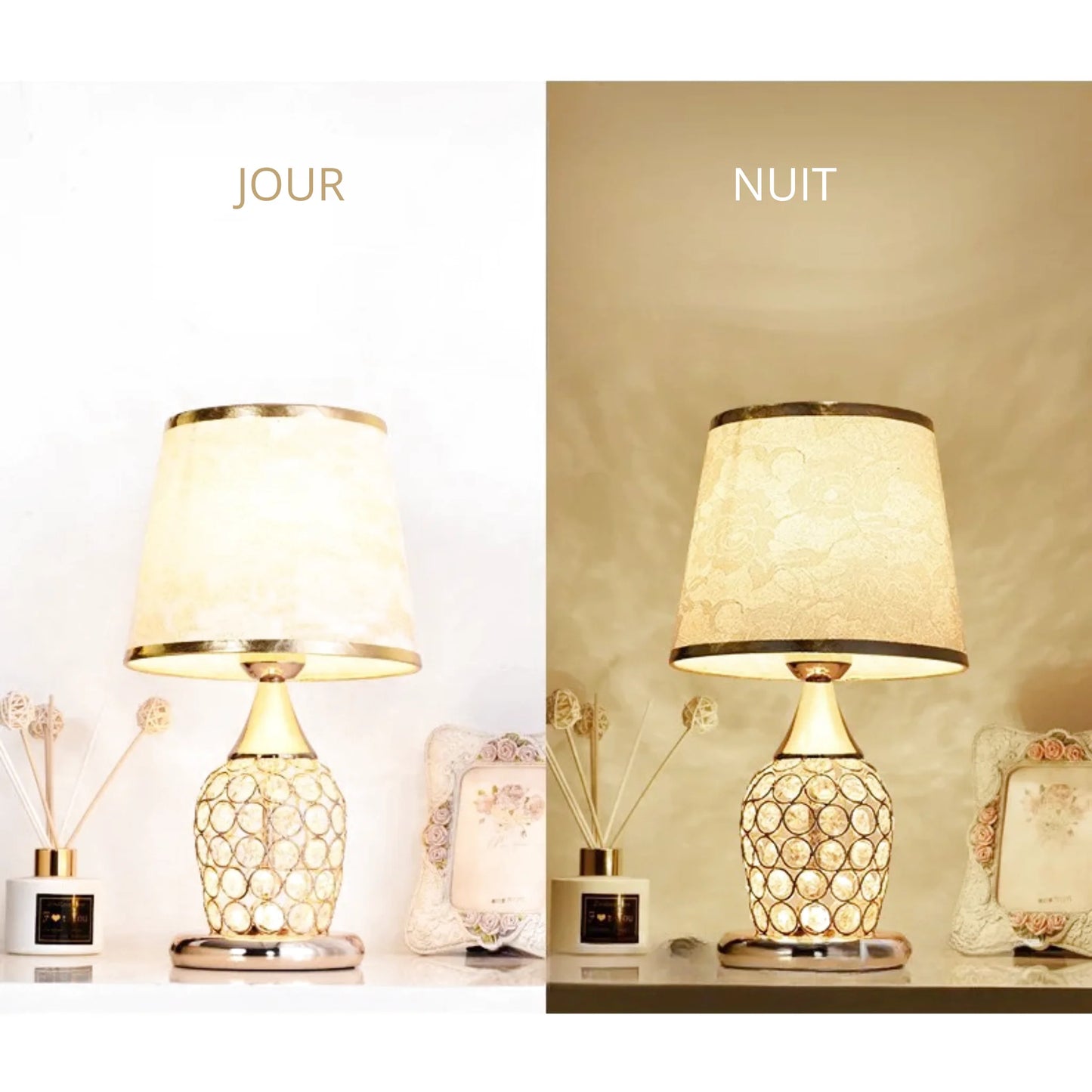 Lampe de chevet design en cristal