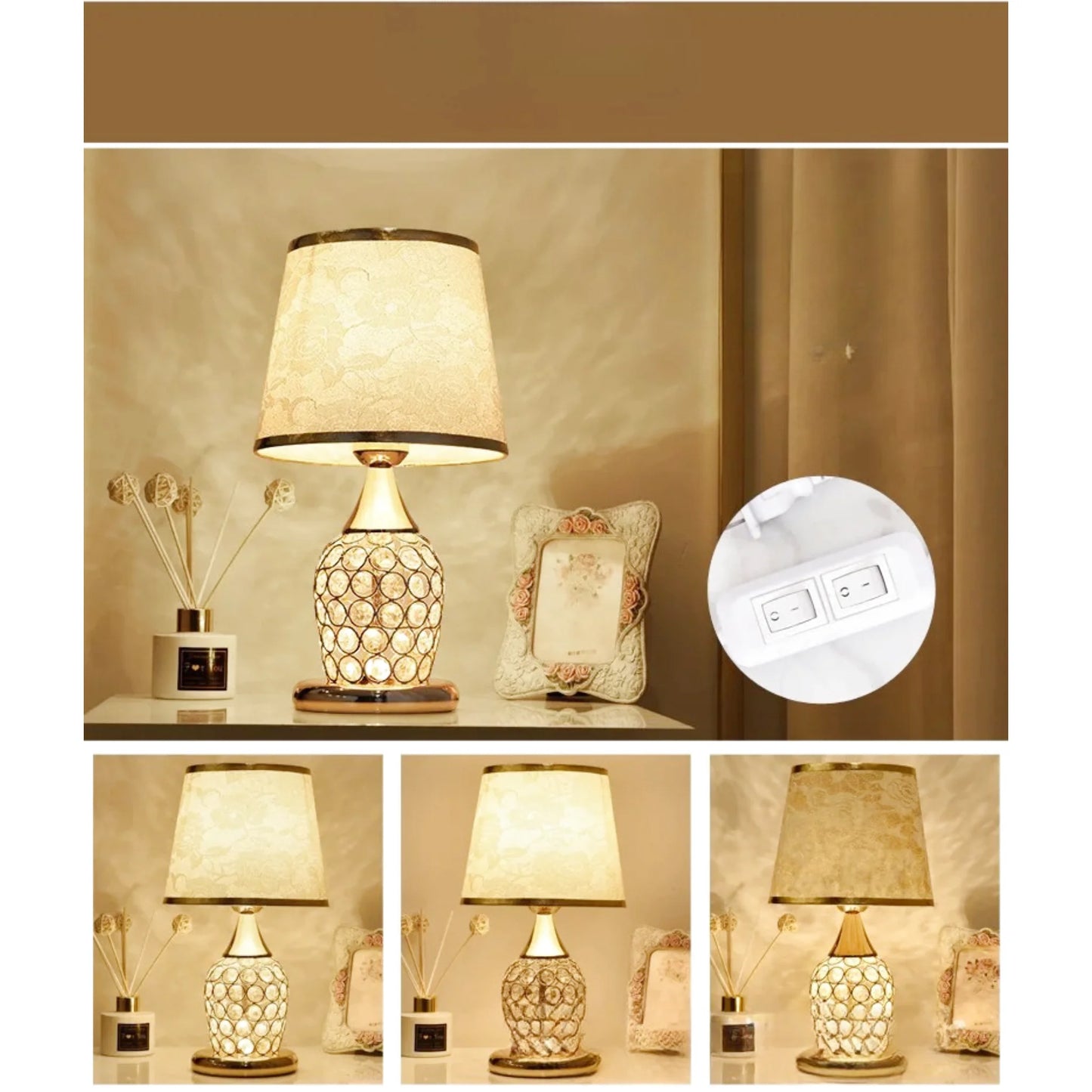 Lampe de chevet design en cristal