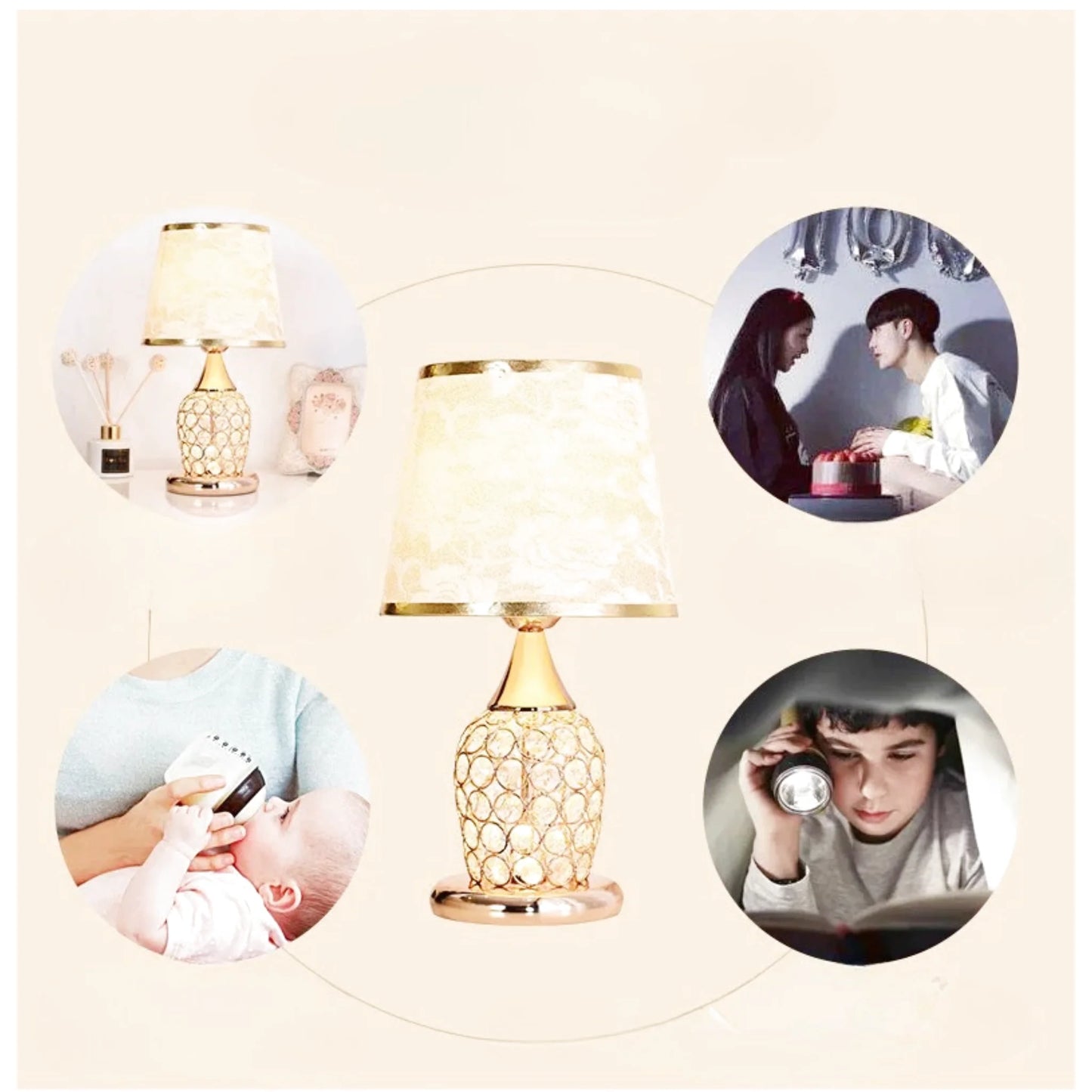 Lampe de chevet design en cristal