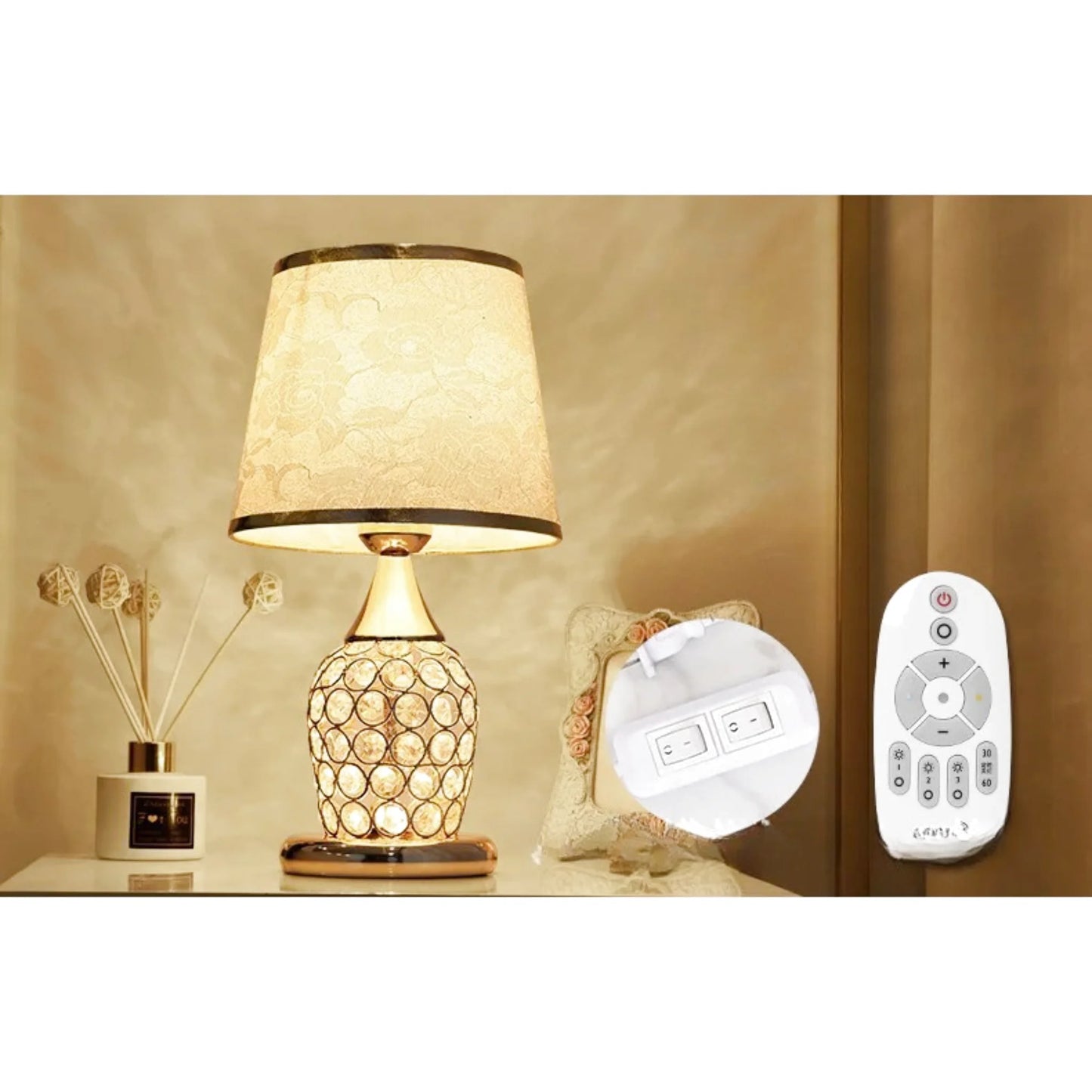 Lampe de chevet design en cristal