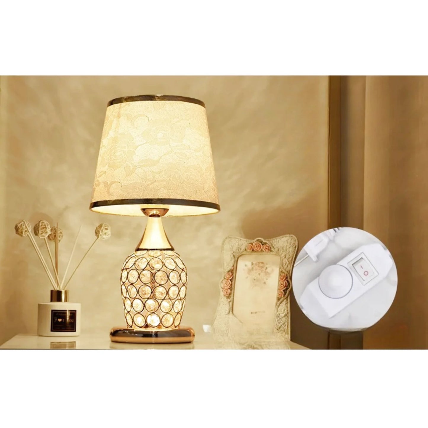 Lampe de chevet design en cristal