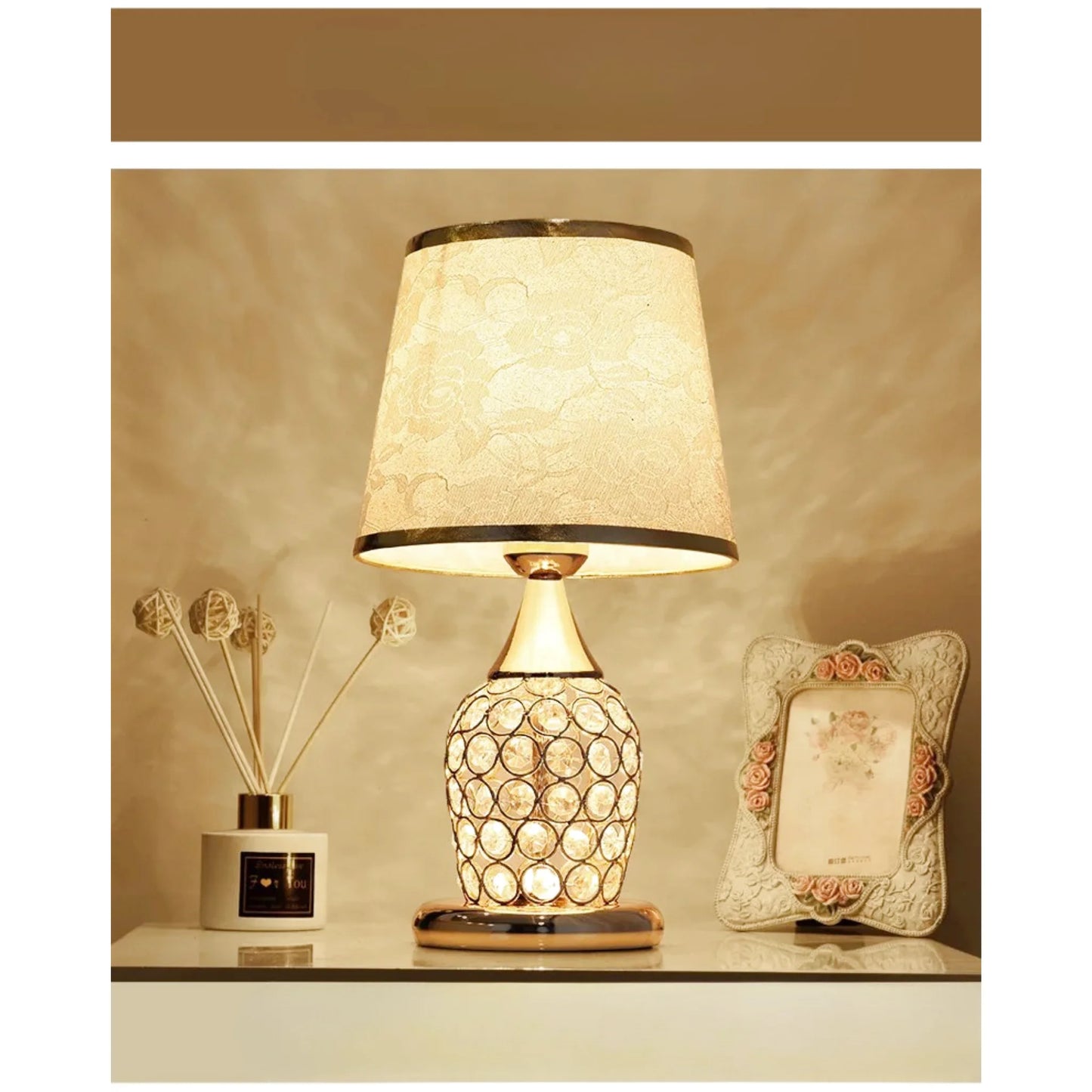 Lampe de chevet design en cristal