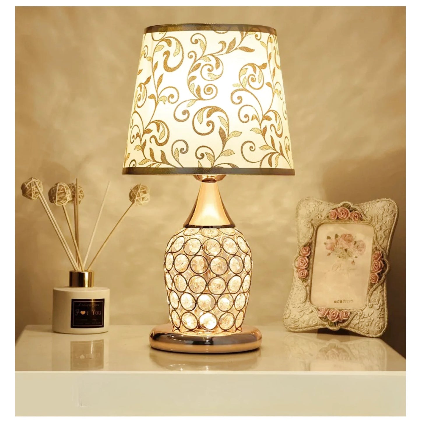 Lampe de chevet design en cristal