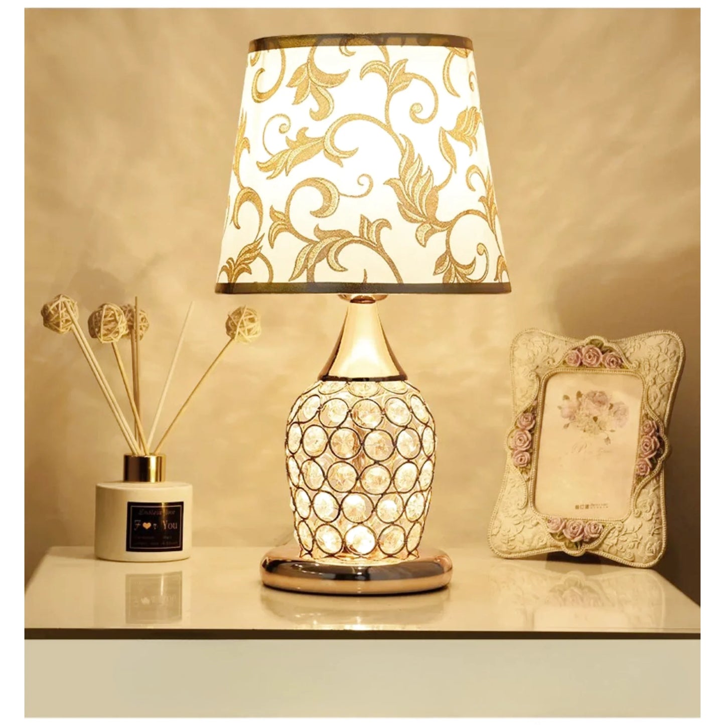 Lampe de chevet design en cristal