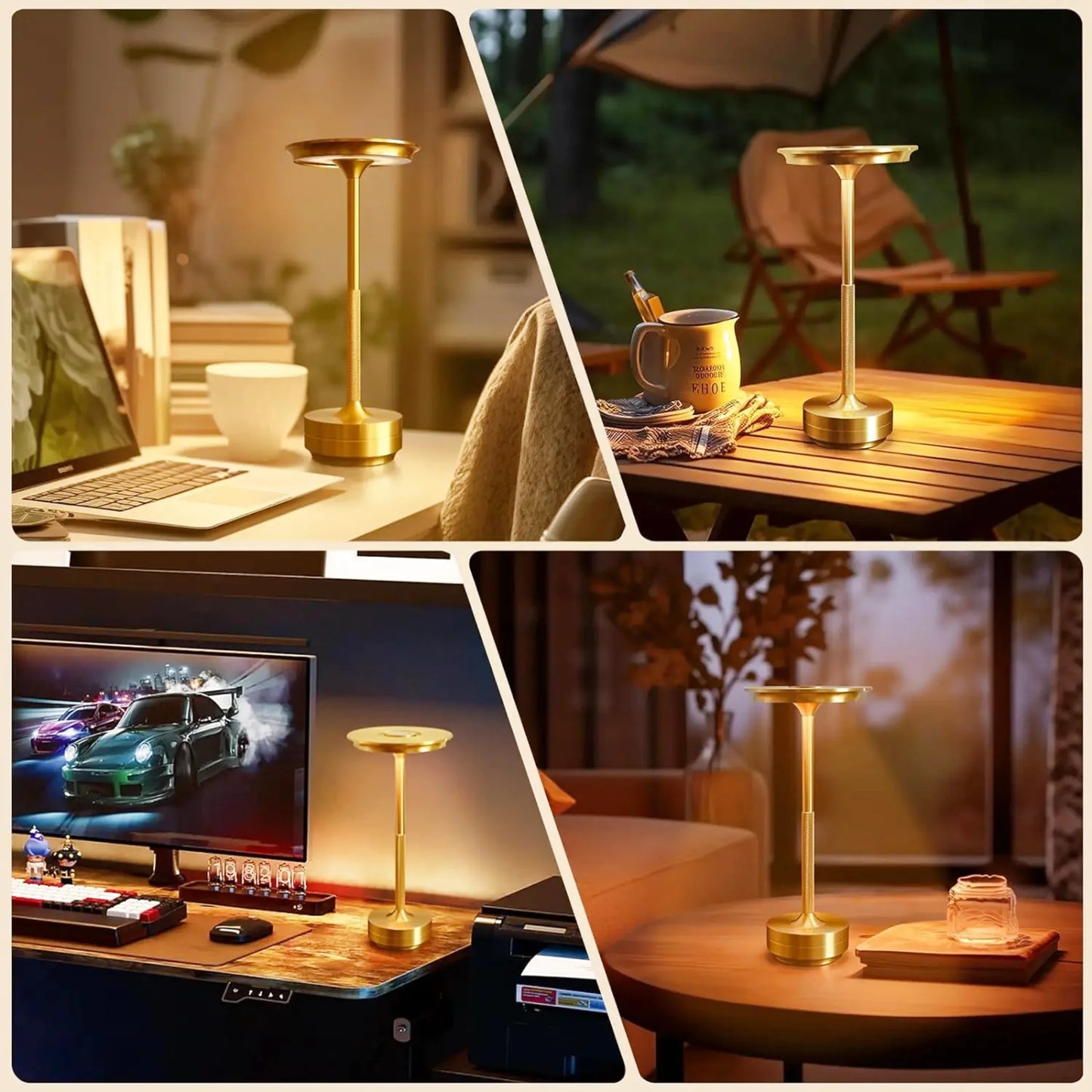 Lampe de chevet design rétro en métal