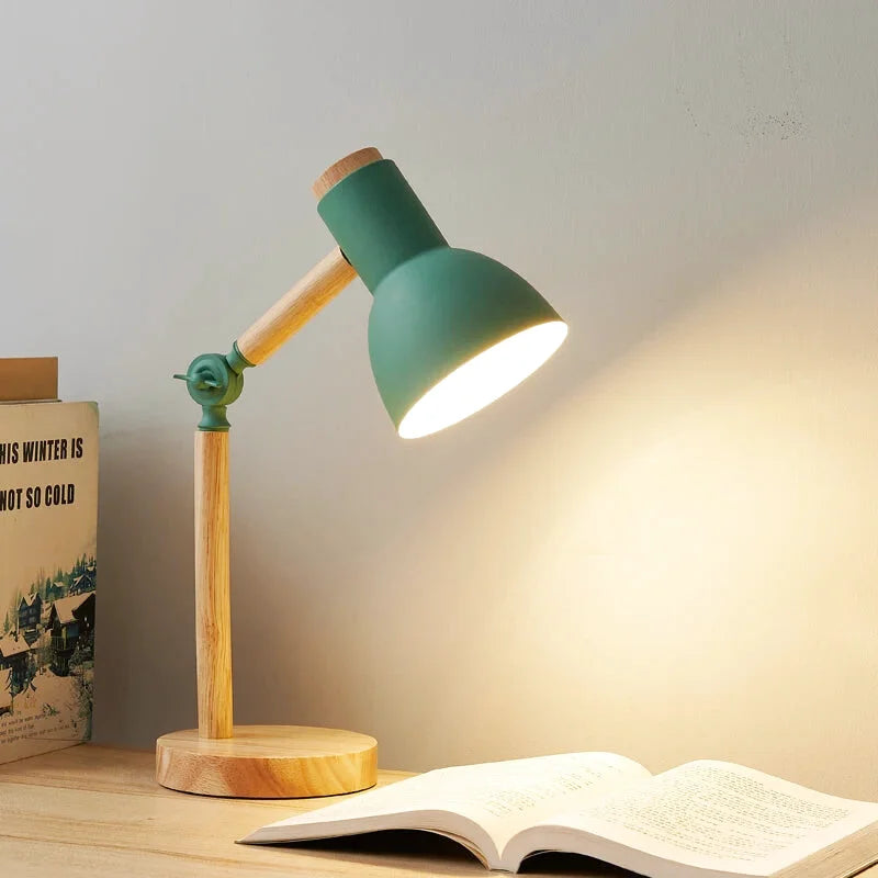 Lampe de chevet en bois scandinave sans fil & rechargeable