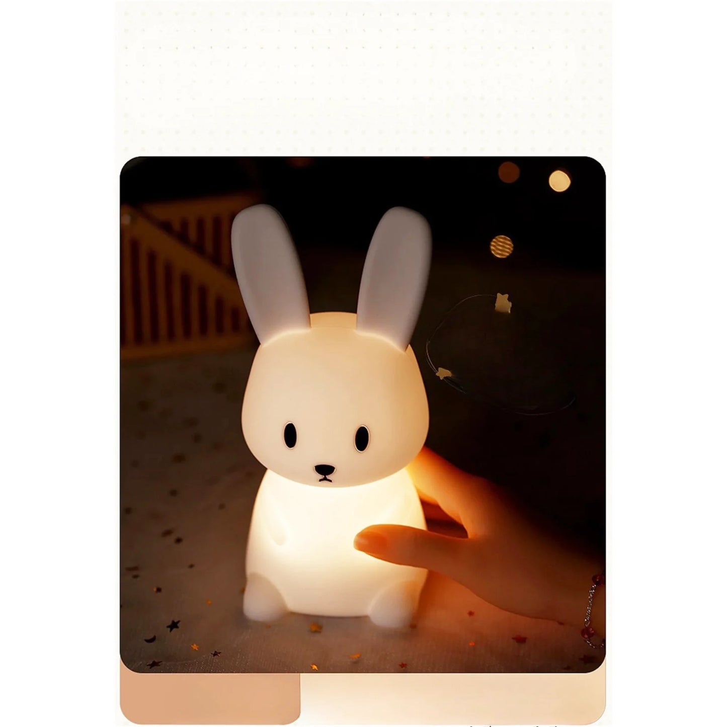 Lampe de chevet enfant sans fil tactile & rechargeable en forme de lapin