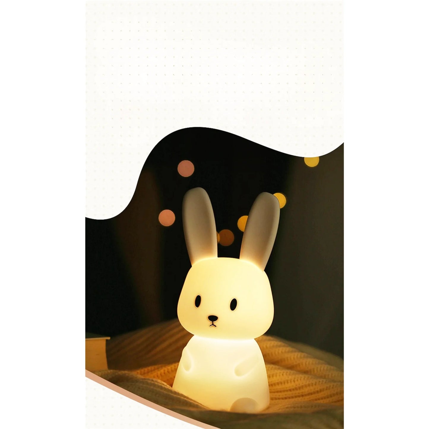 Lampe de chevet enfant sans fil tactile & rechargeable en forme de lapin