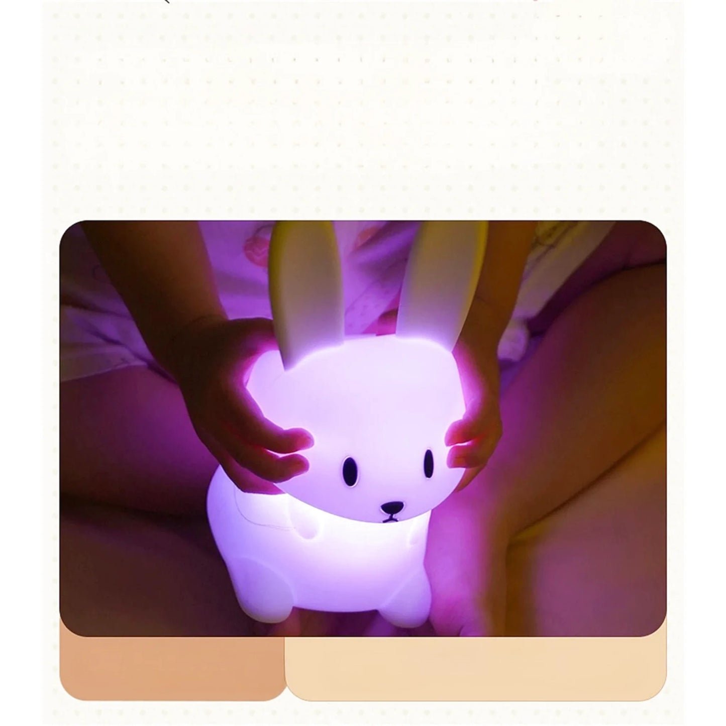 Lampe de chevet enfant sans fil tactile & rechargeable en forme de lapin