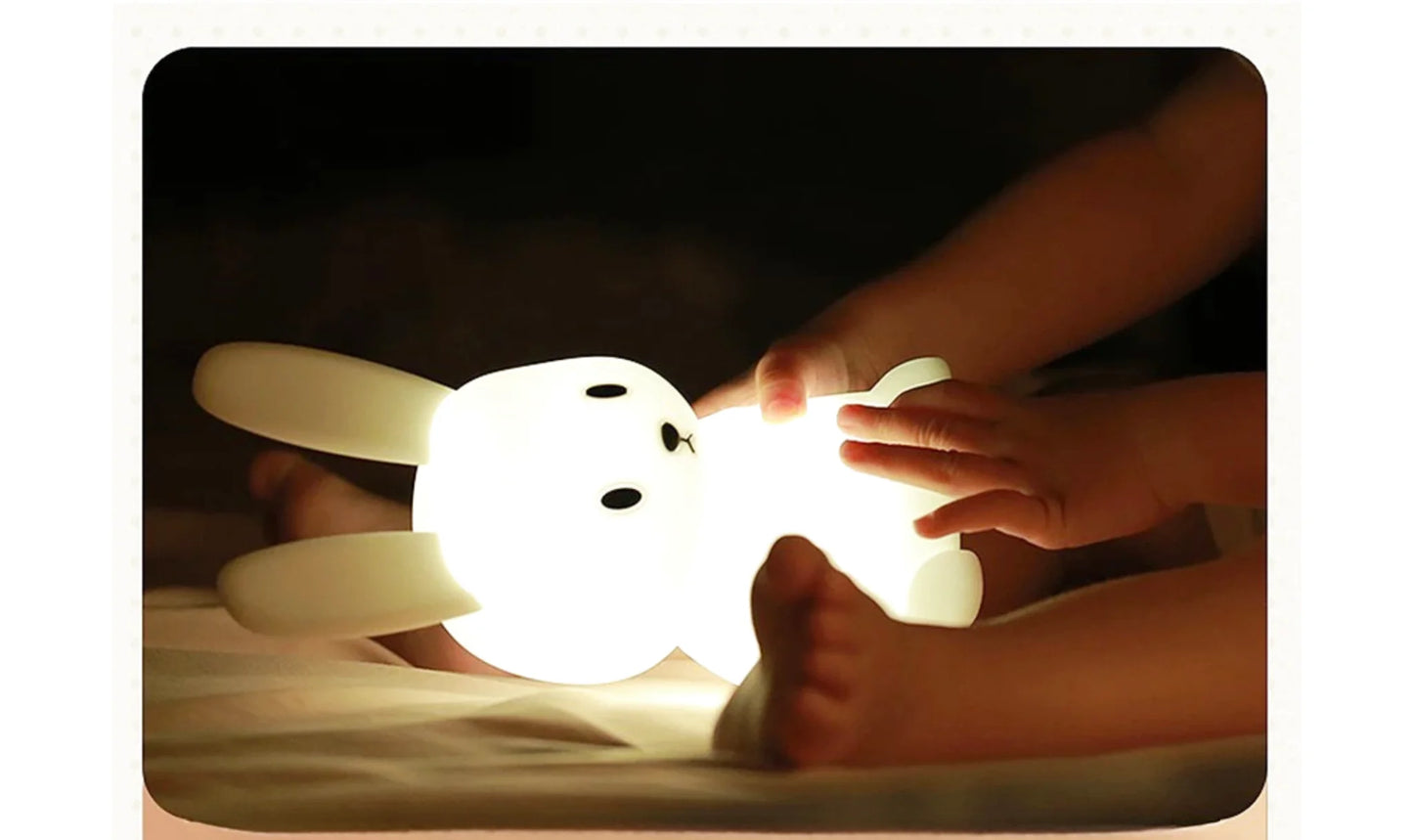 Lampe de chevet enfant sans fil tactile & rechargeable en forme de lapin