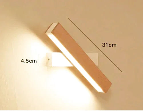 Lampe de chevet murale scandinave en bois