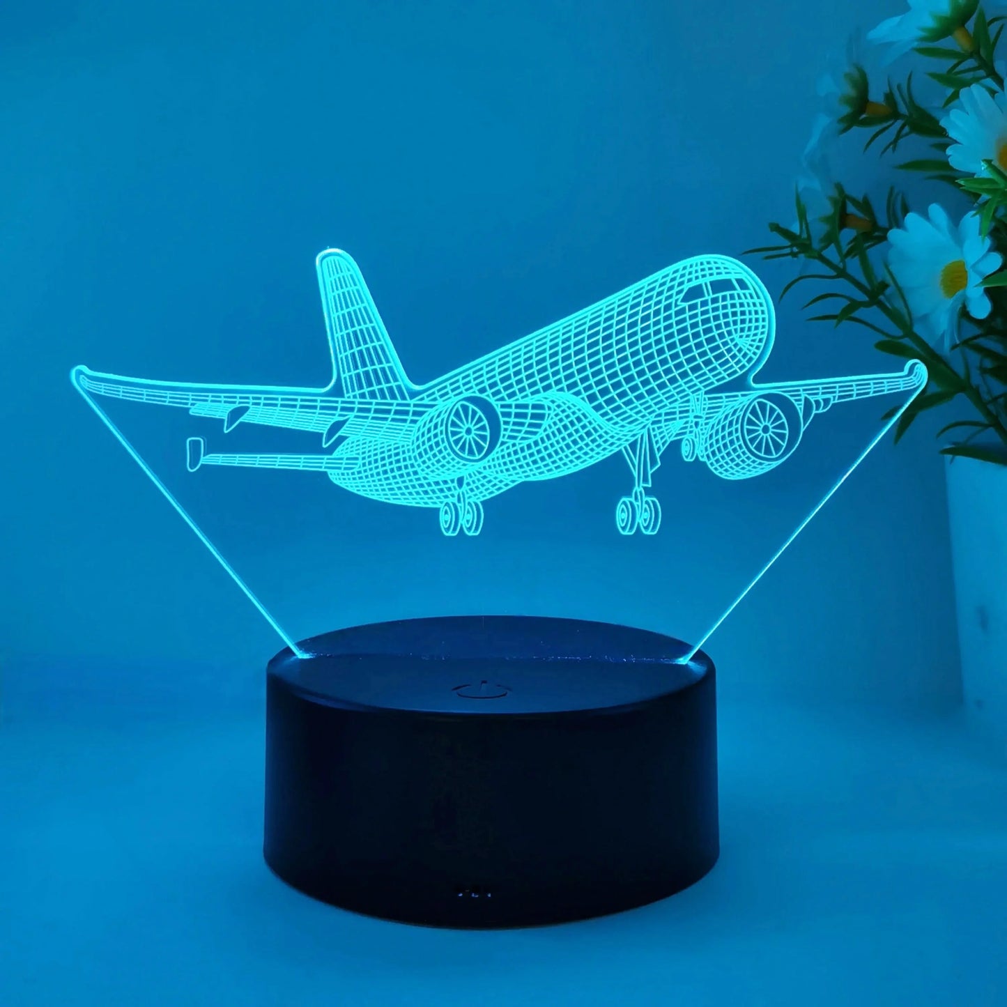 Lampe de chevet pour enfant à pile tactile avion 3D.
