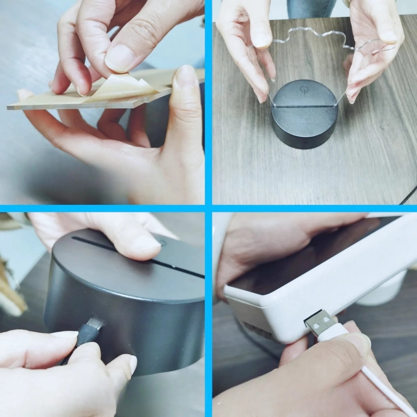 Lampe de chevet pour enfant à pile tactile avion 3D.