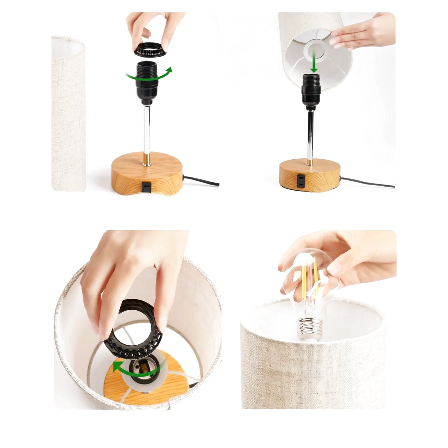 Lampe de chevet tactile et rechargeable style scandinave
